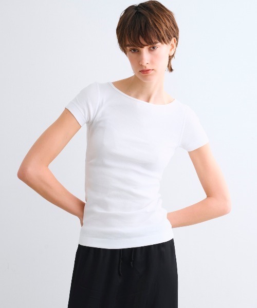 three dots(スリードッツ)の「オーガニックコットン 半袖ジンジャー(Tシャツ/カットソー・レディース・ピンク/イエロー系その他/オリーブ/ベージュ系その他・MEDIUM/SMALL)」の11枚目の写真