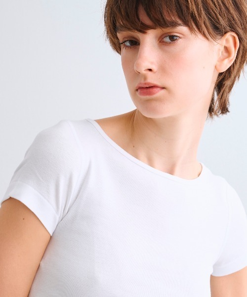 three dots(スリードッツ)の「オーガニックコットン 半袖ジンジャー(Tシャツ/カットソー・レディース・ピンク/イエロー系その他/オリーブ/ベージュ系その他・MEDIUM/SMALL)」の12枚目の写真