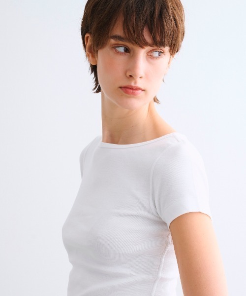 three dots(スリードッツ)の「オーガニックコットン 半袖ジンジャー(Tシャツ/カットソー・レディース・ピンク/イエロー系その他/オリーブ/ベージュ系その他・MEDIUM/SMALL)」の13枚目の写真