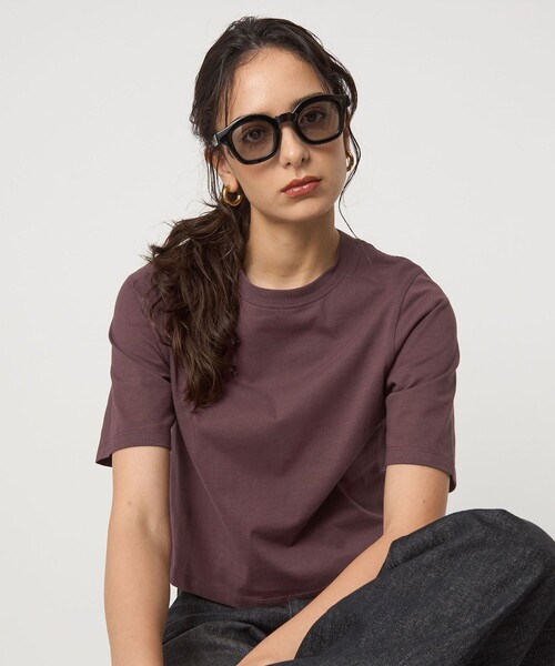 WEB限定】＜at ease＞クロップド ショートスリーブ Tシャツ（T