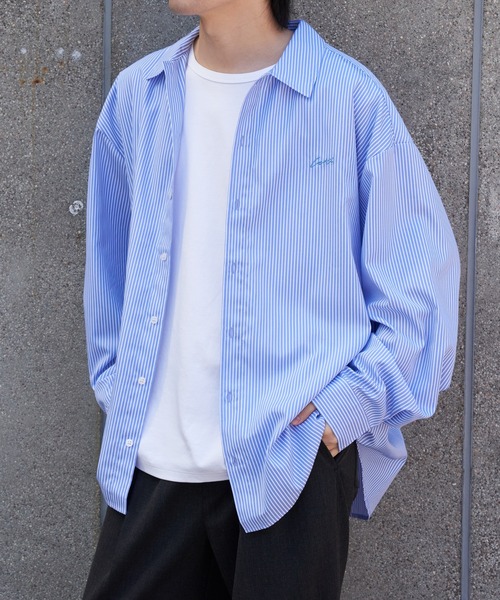 COLONY 2139（コロニートゥーワンスリーナイン）の「LAID刺繍長袖シャツ（シャツ/ブラウス・メンズ・サックスブルー/スカイブルー/ブラック/ブラウン・MEDIUM/LARGE）」の5枚目の写真