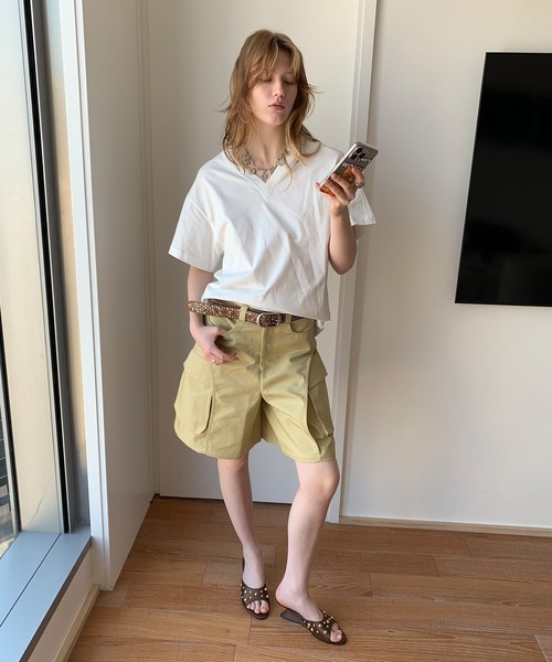 LONSLAN（ロンスラン）の「【LONSLAN】VネックオーバーTシャツ（Tシャツ/カットソー・レディース・ブラック/ホワイト/ネイビー・M）」の8枚目の写真