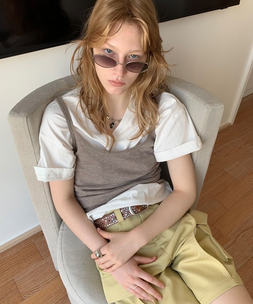 LONSLAN（ロンスラン）の「【LONSLAN】VネックオーバーTシャツ（Tシャツ/カットソー・レディース・ブラック/ホワイト/ネイビー・M）」の21枚目の写真