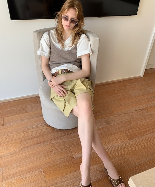 LONSLAN（ロンスラン）の「【LONSLAN】VネックオーバーTシャツ（Tシャツ/カットソー・レディース・ブラック/ホワイト/ネイビー・M）」の22枚目の写真