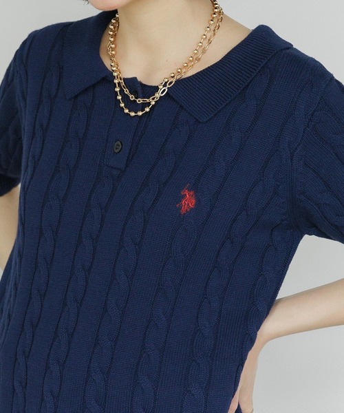 U.S. POLO ASSN./ユーエスポロアッスン ケーブルポロニット