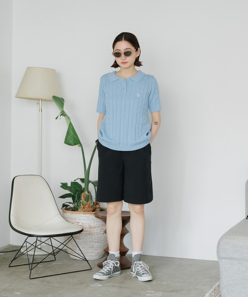 lu'u dan ニット　ポロ URBAN RESEARCH Sonny Label ポロシャツ 「洗濯可」OOPS ロング