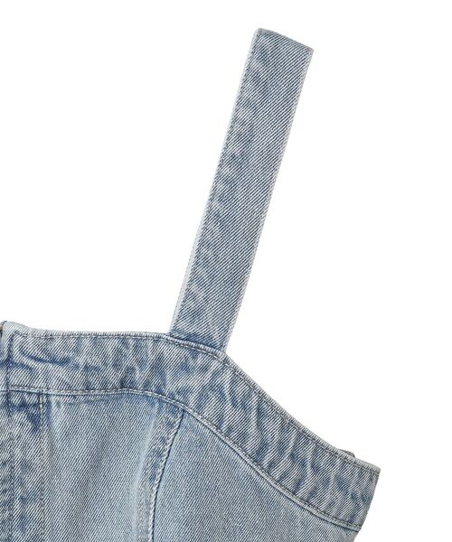 earth music&ecology(アースミュージックアンドエコロジー)の「フロントジップデニムビスチェ(ベスト・レディース・ライトインディゴブルー/ブラック・FREE)」の17枚目の写真