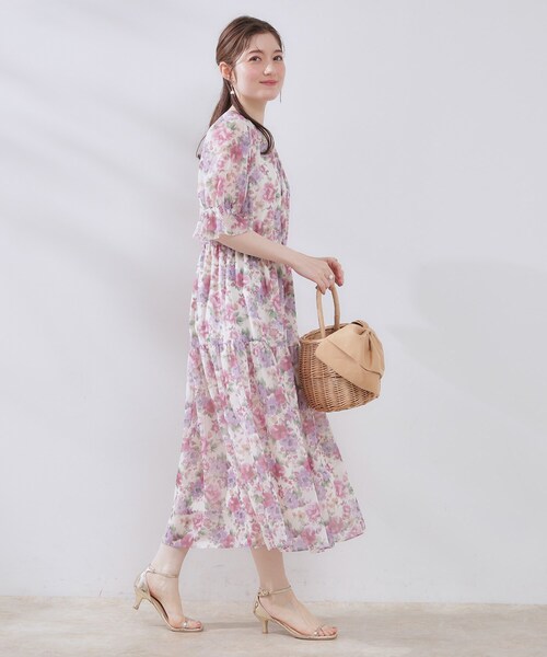 couture brooch（クチュールブローチ）の「【一枚で着映える・大人可愛い】かすれプリント楊柳ワンピース（ワンピース・レディース・ブルー系5/ピンク系その他・38/36/42）」の13枚目の写真