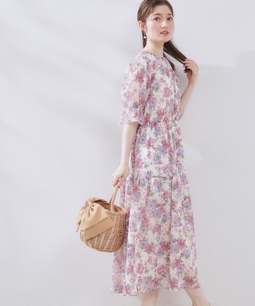 couture brooch（クチュールブローチ）の「【一枚で着映える・大人可愛い】かすれプリント楊柳ワンピース（ワンピース・レディース・ブルー系5/ピンク系その他・38/36/42）」の16枚目の写真