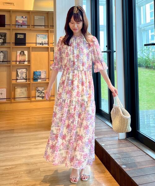 couture brooch（クチュールブローチ）の「【一枚で着映える・大人可愛い】かすれプリント楊柳ワンピース（ワンピース・レディース・ブルー系5/ピンク系その他・38/36/42）」の18枚目の写真