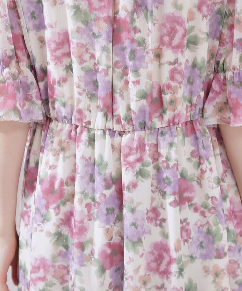 couture brooch（クチュールブローチ）の「【一枚で着映える・大人可愛い】かすれプリント楊柳ワンピース（ワンピース・レディース・ブルー系5/ピンク系その他・38/36/42）」の10枚目の写真