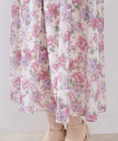 couture brooch（クチュールブローチ）の「【一枚で着映える・大人可愛い】かすれプリント楊柳ワンピース（ワンピース・レディース・ブルー系5/ピンク系その他・38/36/42）」の11枚目の写真