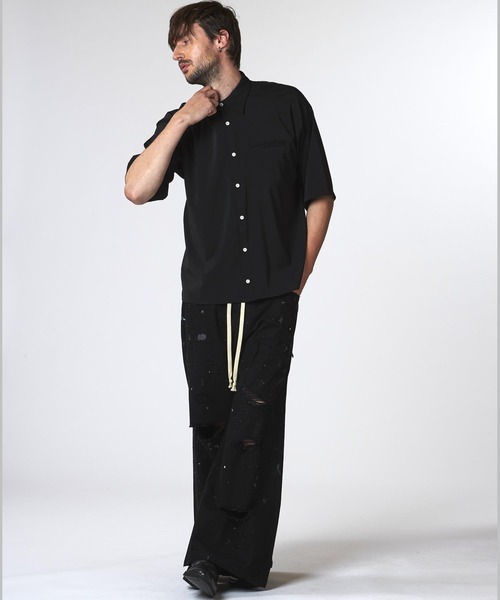 NO ID.(ノーアイディ)の「【NO ID.】Chambray Big Shirt / シャンブレー ビッグ シャツ(シャツ/ブラウス・メンズ・グレー/ブルー/ブラック・ONE SIZE)」の20枚目の写真