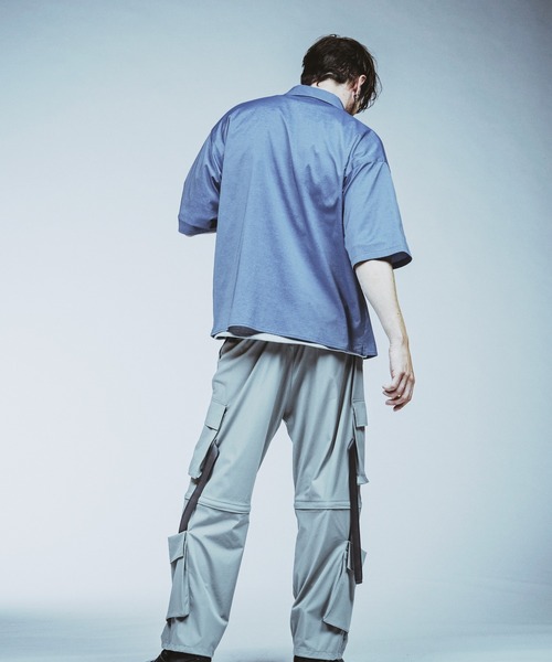 NO ID.(ノーアイディ)の「【NO ID.】Chambray Big Shirt / シャンブレー ビッグ シャツ(シャツ/ブラウス・メンズ・グレー/ブルー/ブラック・ONE SIZE)」の4枚目の写真