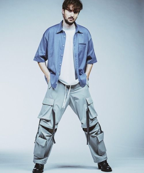 NO ID.(ノーアイディ)の「【NO ID.】Chambray Big Shirt / シャンブレー ビッグ シャツ(シャツ/ブラウス・メンズ・グレー/ブルー/ブラック・ONE SIZE)」の7枚目の写真