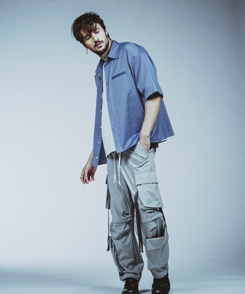 NO ID.(ノーアイディ)の「【NO ID.】Chambray Big Shirt / シャンブレー ビッグ シャツ(シャツ/ブラウス・メンズ・グレー/ブルー/ブラック・ONE SIZE)」の10枚目の写真