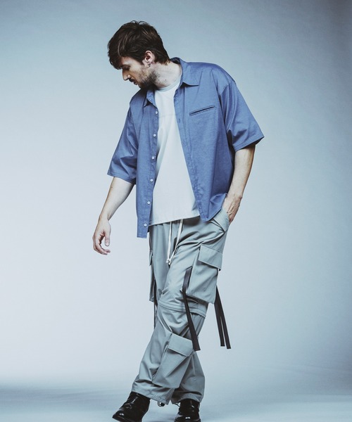 NO ID.(ノーアイディ)の「【NO ID.】Chambray Big Shirt / シャンブレー ビッグ シャツ(シャツ/ブラウス・メンズ・グレー/ブルー/ブラック・ONE SIZE)」の11枚目の写真