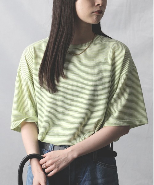 HONEYSUCKLE ROSE】シアースラブボーダーT（Tシャツ/カットソー