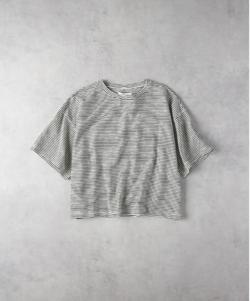 Right-on(ライトオン)の「HONEYSUCKLE ROSE(ハニーサックルローズ)【レディース】シアースラブボーダーTシャツ(Tシャツ/カットソー・レディース・ホワイト/ケリーグリーン/ブラック・L/M)」の8枚目の写真
