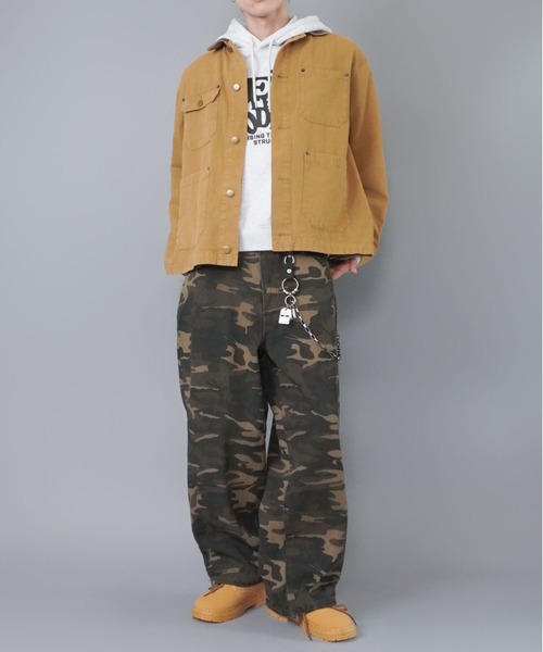 カモフラ柄ミリタリーワイドパンツ/リアルツリー柄/迷彩（その他