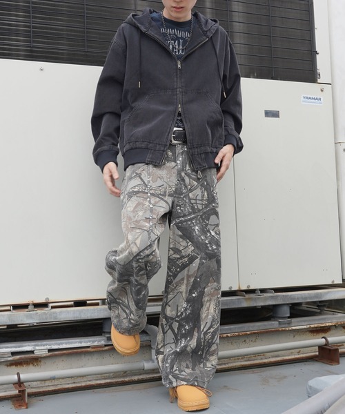 9090 迷彩柄 ワイドパンツ リアルツリー 9090 迷彩柄 ワイドパンツ リアルツリー セール】カモフラ