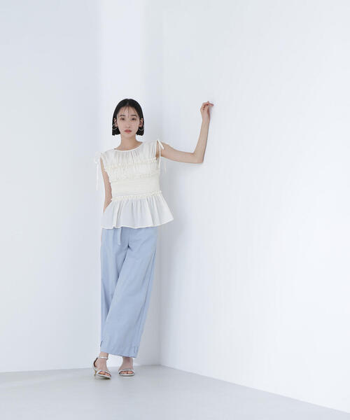 【新品】NATURAL BEAUTY BASIC ペプラム シャツ ◇シャーリングペプラムブラウス（シャツ/ブラウス）｜NATURAL