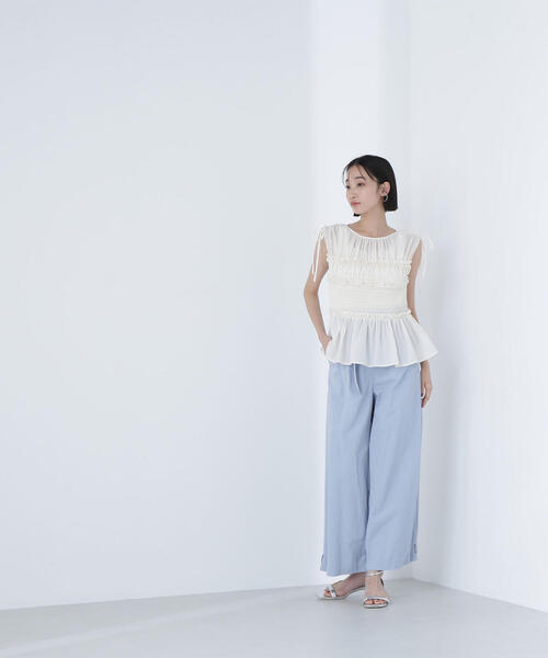 【新品】NATURAL BEAUTY BASIC ペプラム シャツ ◇シャーリングペプラムブラウス（シャツ/ブラウス）｜NATURAL
