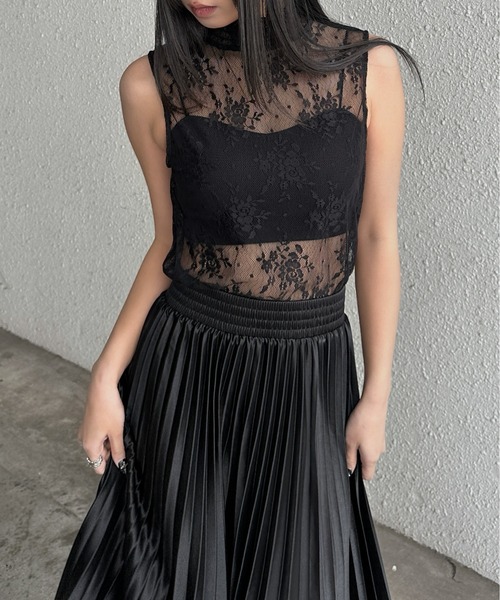 NUMBER (N)INEブラックシースルーノースリーブ NUMBER (N)INEブラックシースルーノースリーブ ナンバーナイン NUMBER