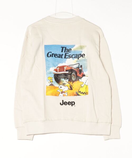 PEANUTS(ピーナッツ)の「PEANUTS×Jeep 裏毛トレーナー(スウェット・メンズ・チャコール/コーラル/アイボリー/ネイビー・M/LL/S/L)」の5枚目の写真
