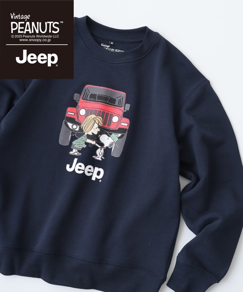 PEANUTS(ピーナッツ)の「PEANUTS×Jeep 裏毛トレーナー(スウェット・メンズ・チャコール/コーラル/アイボリー/ネイビー・M/LL/S/L)」の3枚目の写真