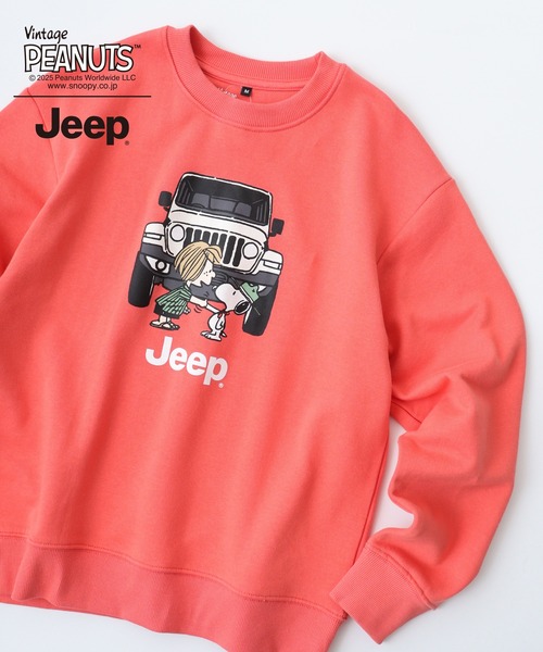 PEANUTS(ピーナッツ)の「PEANUTS×Jeep 裏毛トレーナー(スウェット・メンズ・チャコール/コーラル/アイボリー/ネイビー・M/LL/S/L)」の4枚目の写真