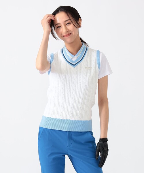 ★タグ付★BEAMS GOLF PURPLE LABEL ニットベスト BEAMS GOLF（ビームス ゴルフ）〈WOMEN〉PURPLE LABEL