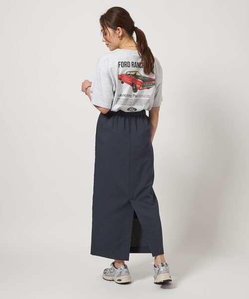 green label relaxing（グリーンレーベルリラクシング）の「［size SHORTあり］スラブオックス スカート -マシンウォッシャブル-（スカート・レディース・ネイビー/ベージュ/ナチュラル・38/36/SHORT）」の6枚目の写真