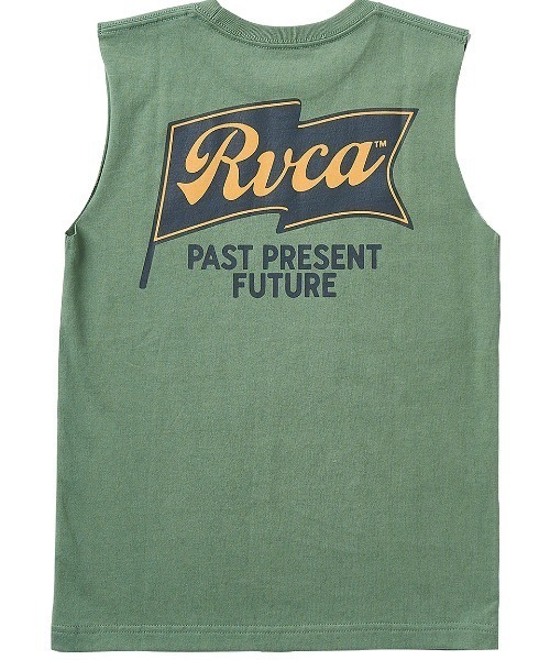 RVCA（ルーカ）の「RVCA キッズ ONSHORE TT タンクトップ 【2025年夏モデル】/ルーカキッズバックプリントマッスルタンクトップ（タンクトップ・キッズ・ブラック/オフホワイト/グリーン系その他/ピンク系その他・130/140/150/160）」の3枚目の写真