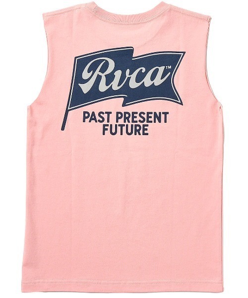 RVCA（ルーカ）の「RVCA キッズ ONSHORE TT タンクトップ 【2025年夏モデル】/ルーカキッズバックプリントマッスルタンクトップ（タンクトップ・キッズ・ブラック/オフホワイト/グリーン系その他/ピンク系その他・130/140/150/160）」の4枚目の写真