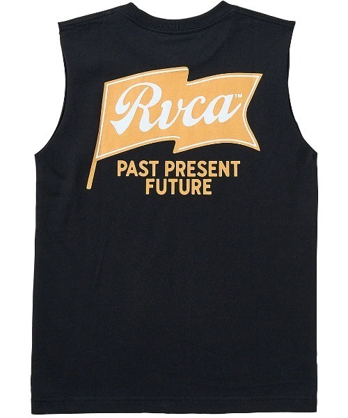 RVCA（ルーカ）の「RVCA キッズ ONSHORE TT タンクトップ 【2025年夏モデル】/ルーカキッズバックプリントマッスルタンクトップ（タンクトップ・キッズ・ブラック/オフホワイト/グリーン系その他/ピンク系その他・130/140/150/160）」の2枚目の写真