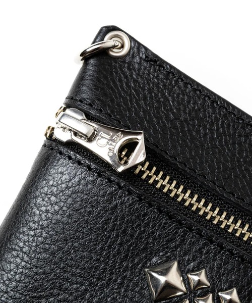 calee キャリー　スタッズポーチ　巾着袋付き CALEE/キャリー STUDS LEATHER ZIP POUCH ジップポーチ（ポーチ