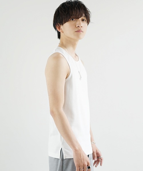 MinoriTY(マイノリティ)の「【MinoriTY】プレミアムコットンインナー専用タンクトップ メンズ フラットレギュラー(タンクトップ・メンズ・ブラック/ホワイト・S/M/L)」の9枚目の写真