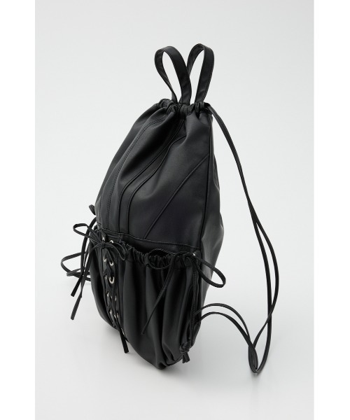 SLY（スライ）の「F/LEATHER BONDAGE KNAPSACK フェイクレザー ボンデージ ナップサック（バックパック/リュック・レディース・ブラック・FREE）」の7枚目の写真