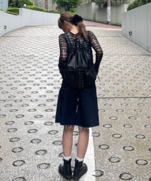 SLY（スライ）の「F/LEATHER BONDAGE KNAPSACK フェイクレザー ボンデージ ナップサック（バックパック/リュック・レディース・ブラック・FREE）」の18枚目の写真