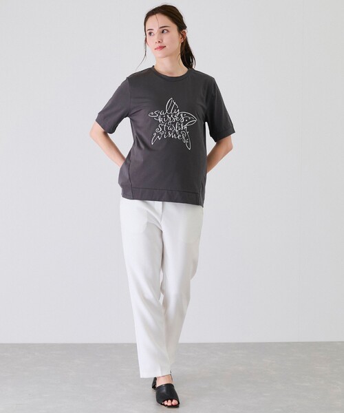 Jayro（ジャイロ）の「ロゴ丸首プルオーバー（Tシャツ/カットソー・レディース・ホワイト系その他/ブラック/チャコールグレー・M）」の14枚目の写真