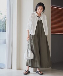 涼感強撚サンドサロペットパンツ