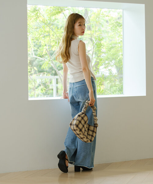 Kastane(カスタネ)の「レースリブタンク(タンクトップ・レディース・ブラウン/ブラック/アイボリー・FREE)」の14枚目の写真