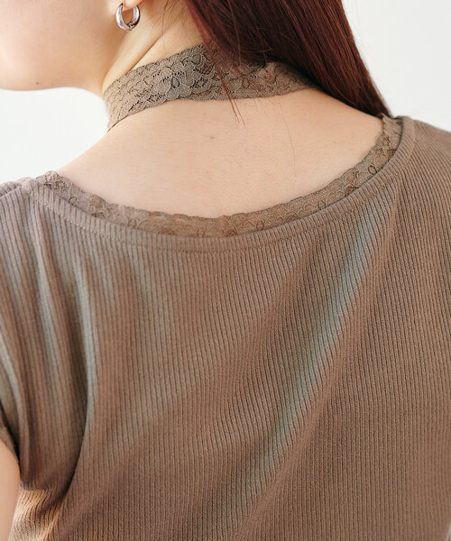 Kastane(カスタネ)の「レースリブタンク(タンクトップ・レディース・ブラウン/ブラック/アイボリー・FREE)」の16枚目の写真