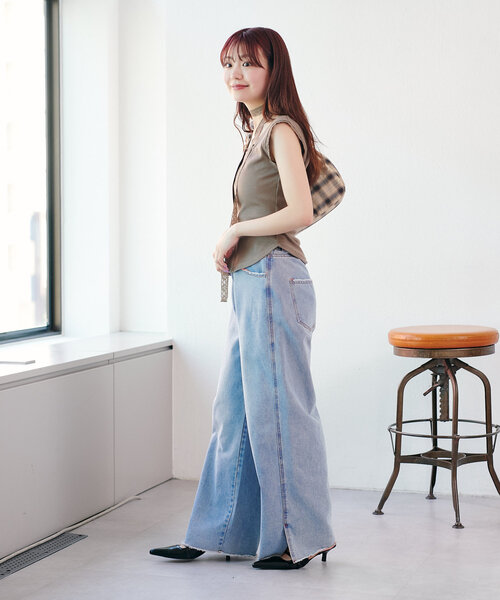 Kastane(カスタネ)の「レースリブタンク(タンクトップ・レディース・ブラウン/ブラック/アイボリー・FREE)」の21枚目の写真