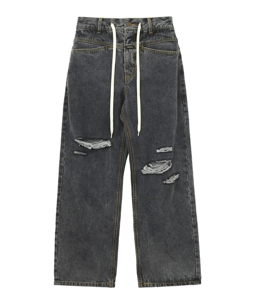 X-girl（エックスガール）の「DRAWSTRING DENIM PANTS（デニムパンツ・レディース・ブラック/ピンク/ライトインディゴブルー・S/M）」の22枚目の写真