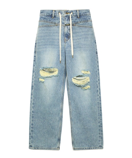 X-girl（エックスガール）の「DRAWSTRING DENIM PANTS（デニムパンツ・レディース・ブラック/ピンク/ライトインディゴブルー・S/M）」の20枚目の写真