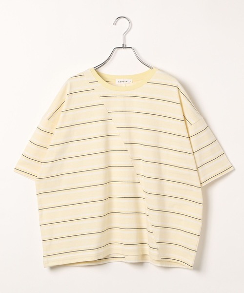 LEPSIM（レプシィム）の「クレイジーマルチボーダーT　418501（Tシャツ/カットソー・レディース・ブルー/イエロー/ピンク・FREE）」の3枚目の写真