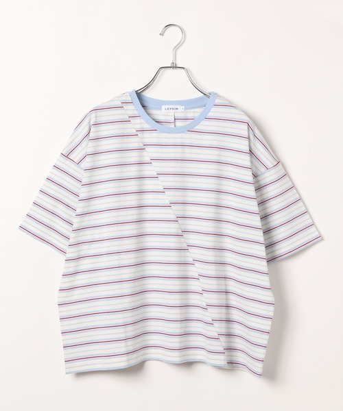 LEPSIM（レプシィム）の「クレイジーマルチボーダーT　418501（Tシャツ/カットソー・レディース・ブルー/イエロー/ピンク・FREE）」の2枚目の写真