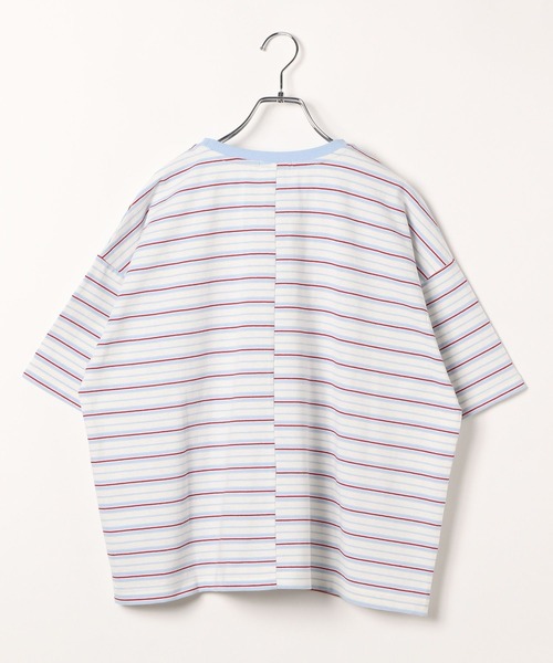 LEPSIM（レプシィム）の「クレイジーマルチボーダーT　418501（Tシャツ/カットソー・レディース・ブルー/イエロー/ピンク・FREE）」の4枚目の写真